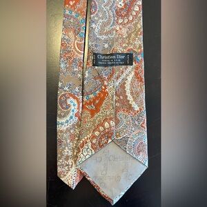 Dior Paisley Silk Tie - Orange and Blue by Christian Dior